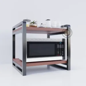 Wooden Microwave Stand for Kitchen & Utensils Storage